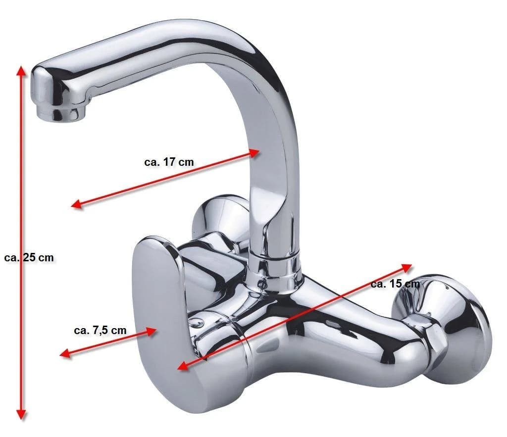 Eisl Spültischarmatur TWIST Chrom Wandmontage schwenkbar
