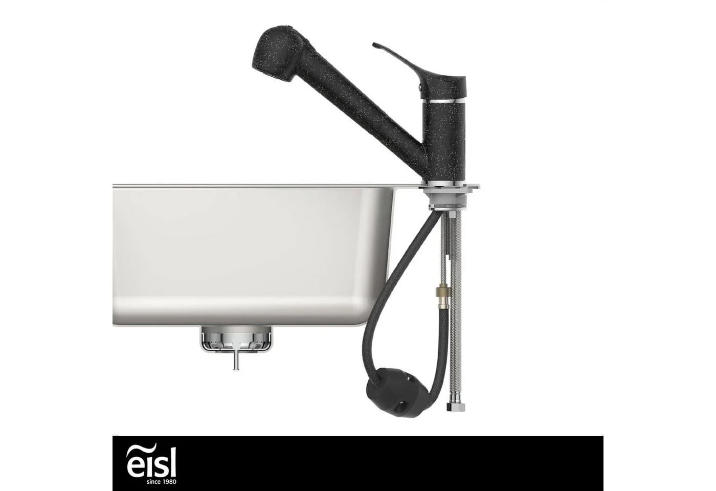Eisl Spültischarmatur GRANIT Schwarz Herausziehbar 360° Schwenkbar - Bild 5
