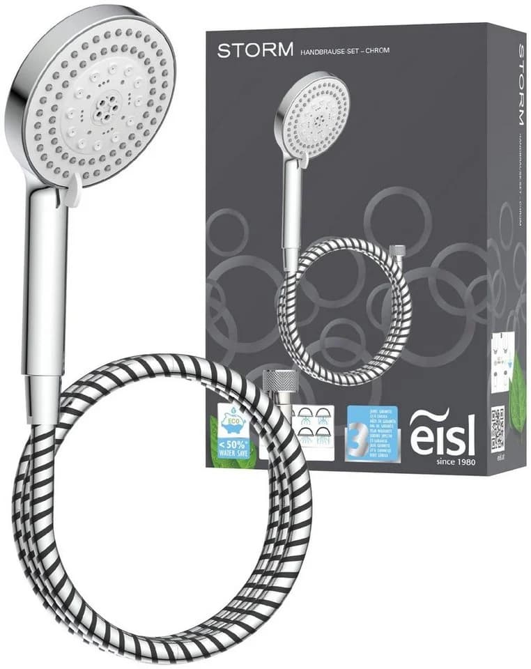 EISL Brausegarnitur STORM Grau Chrom 7 Strahlarten Wasserstopp - Bild 2