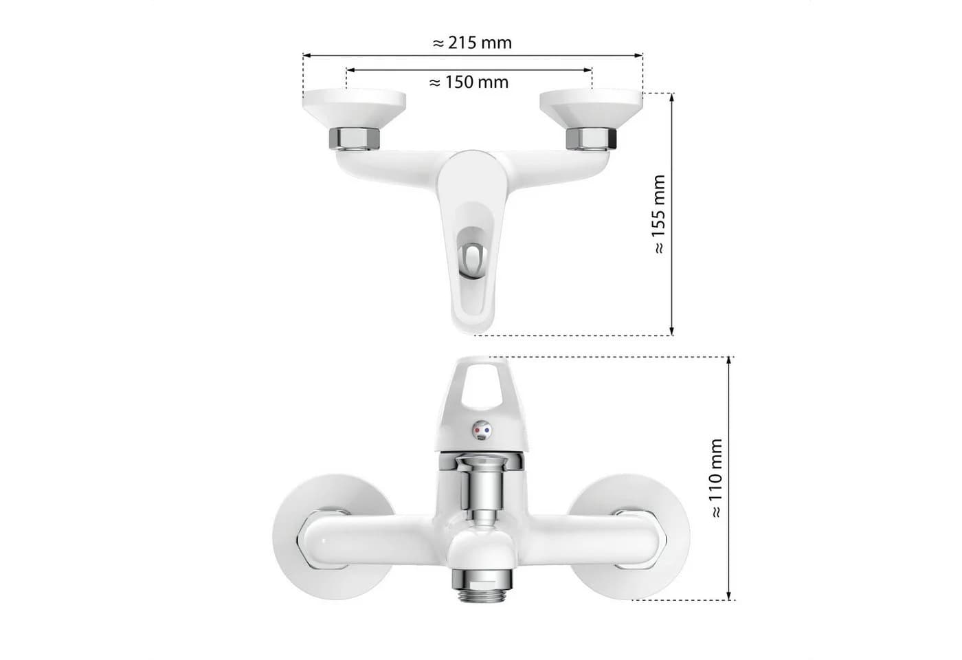 Eisl Wannenarmatur SPEED Mischbatterie Badewanne Weiß/Chrom - Bild 5