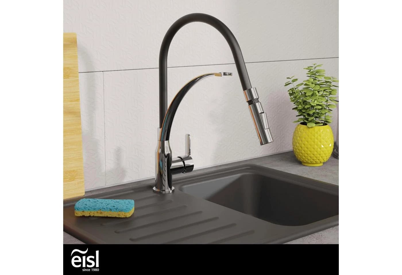 EISL CARNEO Spültischarmatur Schwarz Chrom Modern