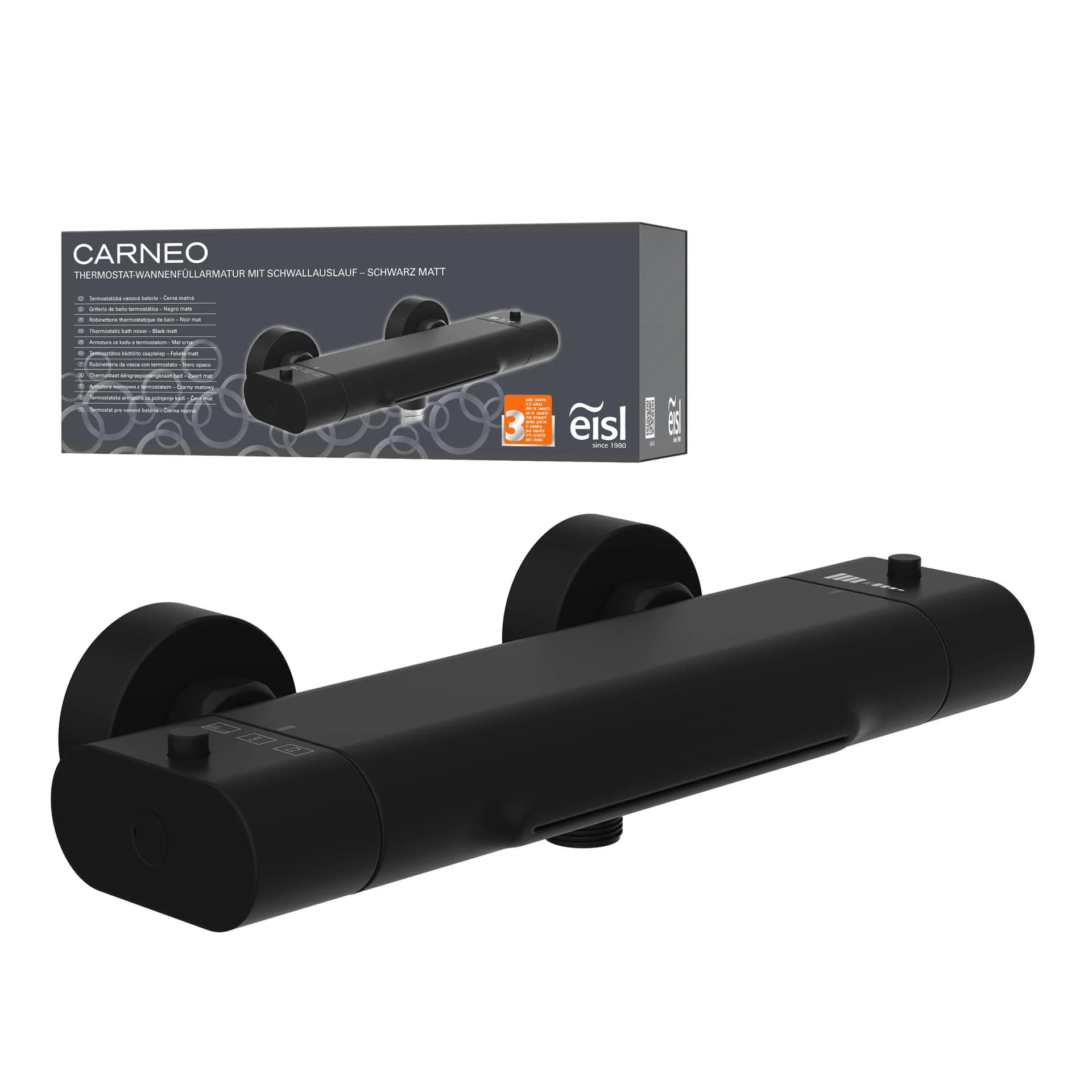 Eisl Wannenthermostat CARNEO Schwallauslauf Schwarz Matt - Bild 2