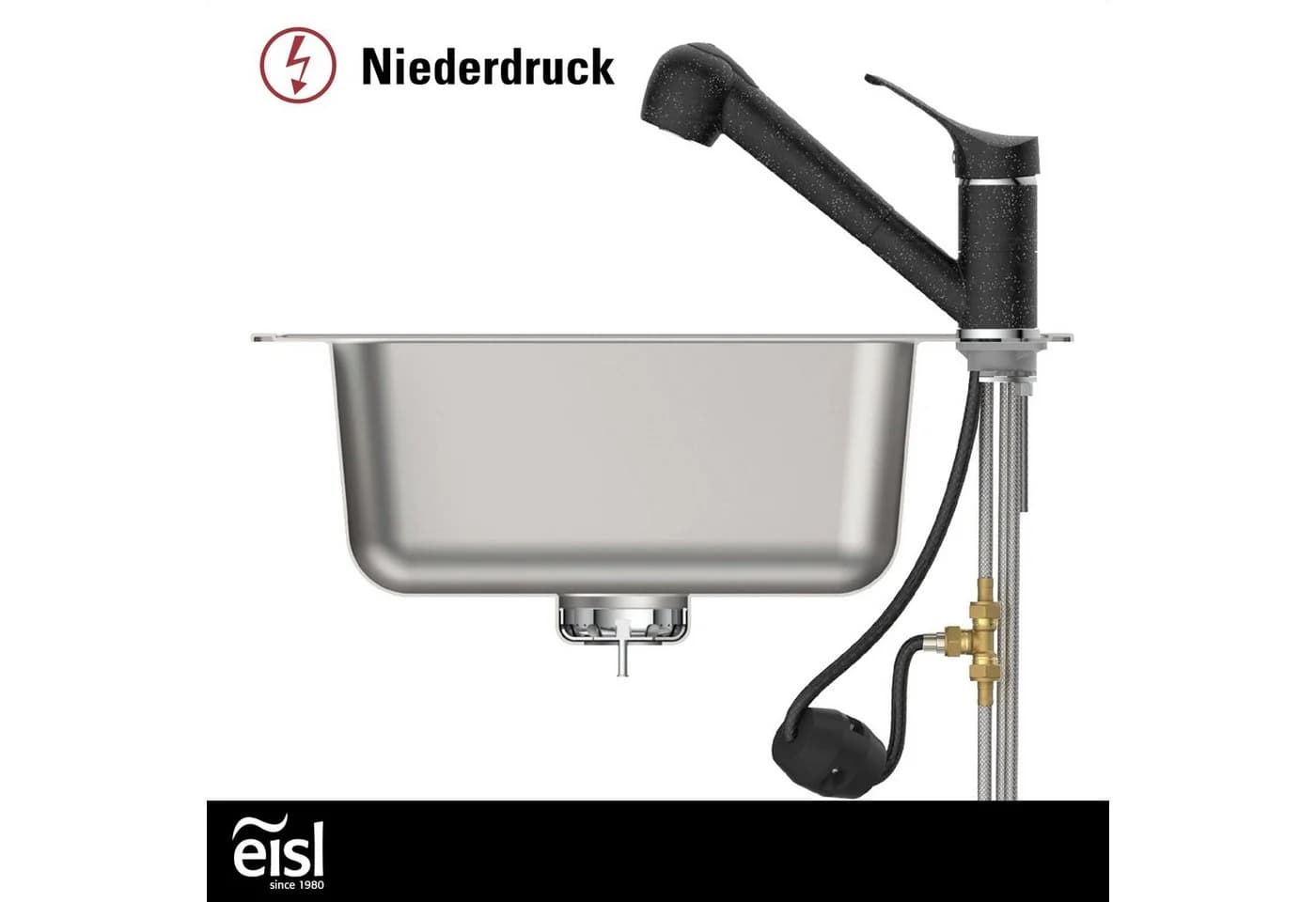 Eisl Spültischarmatur GRANIT Niederdruck, herausziehbar, 2-fach verstellbar, 90° schwenkbar - Bild 5