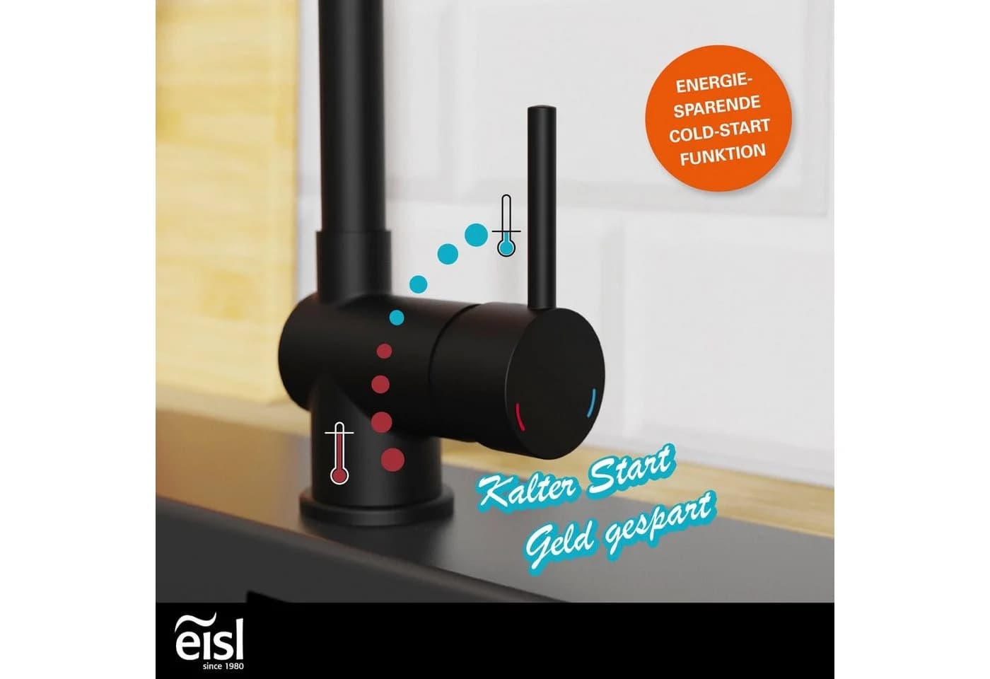 Eisl Futura Küchenarmatur Schwarz 360° schwenkbar - Bild 5