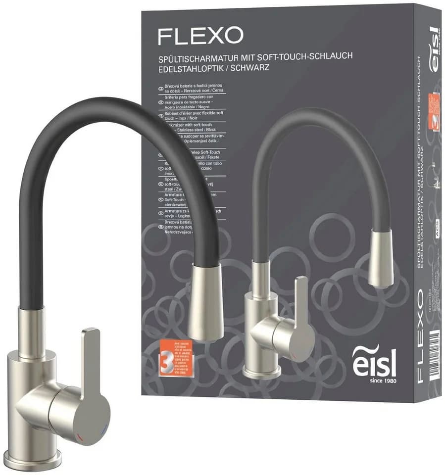 Eisl Spültischarmatur Flexo Schwarz 360° schwenkbar Eco-Click - Bild 2