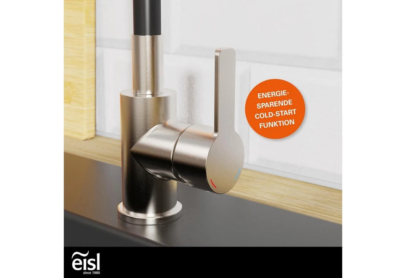Eisl Spültischarmatur Flexo Schwarz 360° schwenkbar Eco-Click - Bild 3
