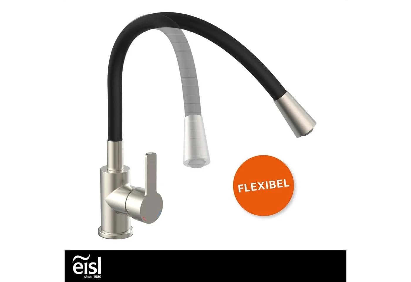 Eisl Spültischarmatur Flexo Schwarz 360° schwenkbar Eco-Click - Bild 4