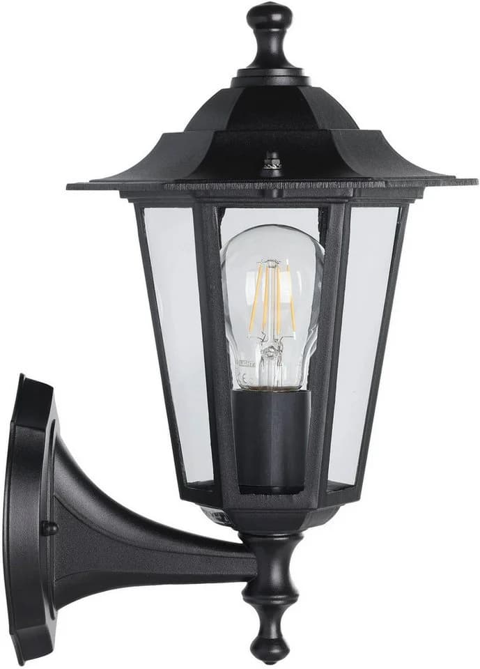 EGLO LED Wandleuchte LATERNA 4 Schwarz Aluminium Glas IP44 - Bild 4