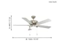 EGLO BALLINA Deckenventilator mit LED Licht Grau Nickel Bild 3