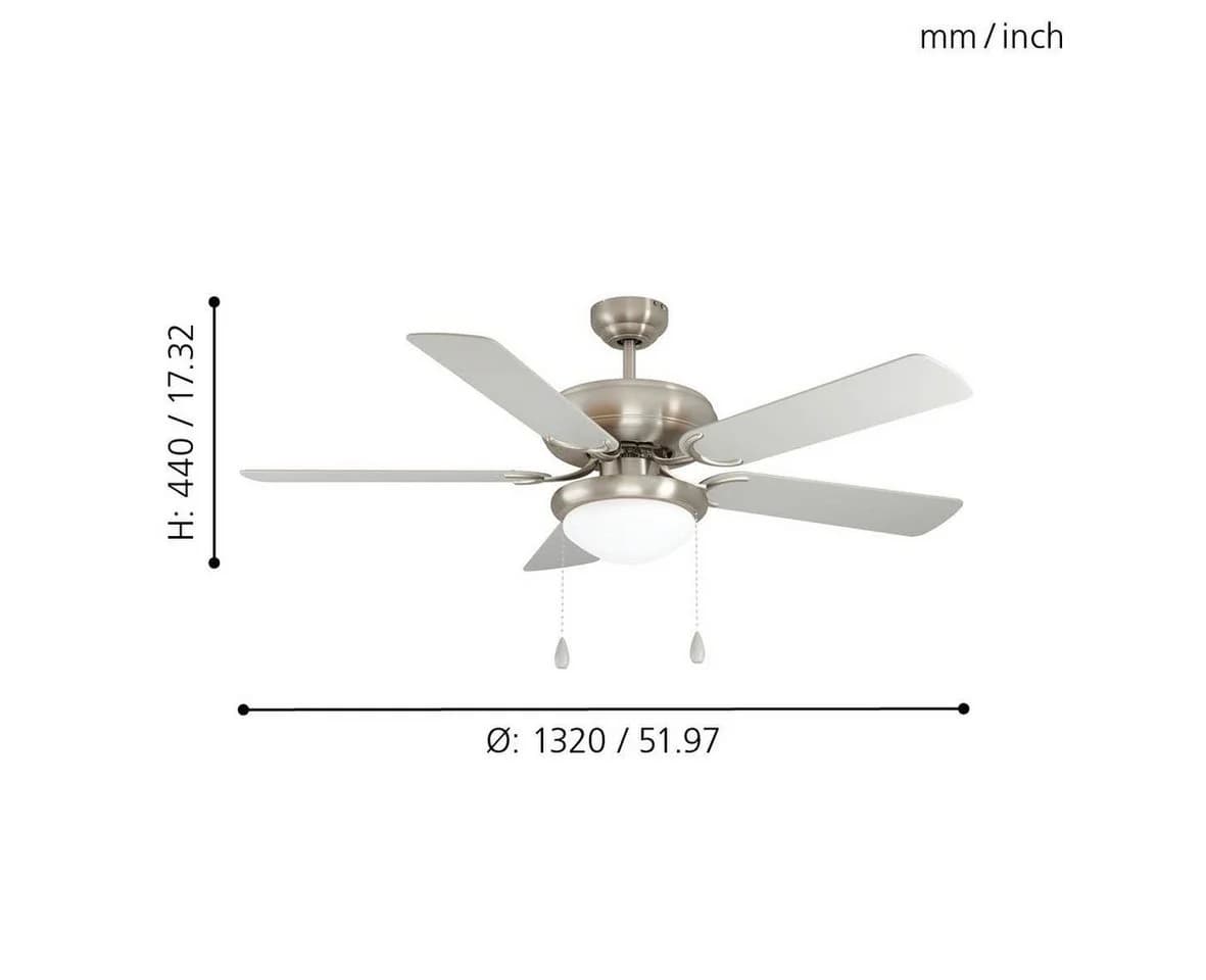 EGLO BALLINA Deckenventilator mit LED Licht Grau Nickel - Bild 3