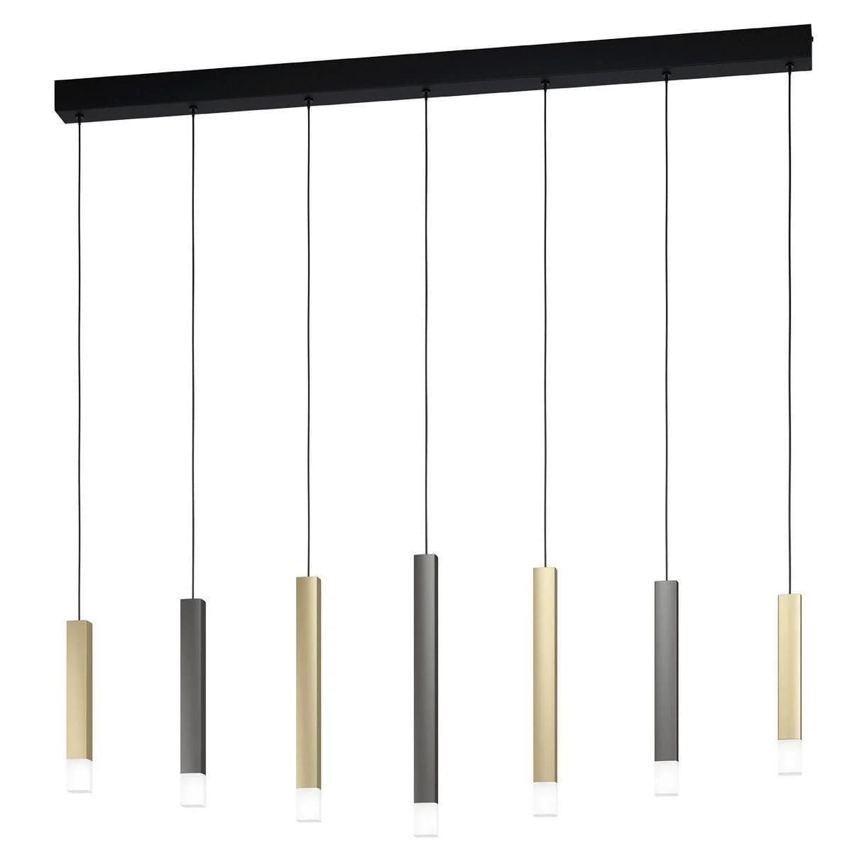 EGLO Stars Of Light LED-Hängeleuchte Estanterios 7-fl. lang Schwarz, Braun, Gold
