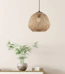 EGLO Hängeleuchte DEMBLEBY Rattan Holz Beige Natur Bild 1
