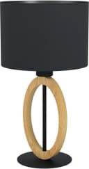 EGLO Tischleuchte BASILDON 1 Tischlampe Stahl Holz Textil Nachttischlampe Bild 2