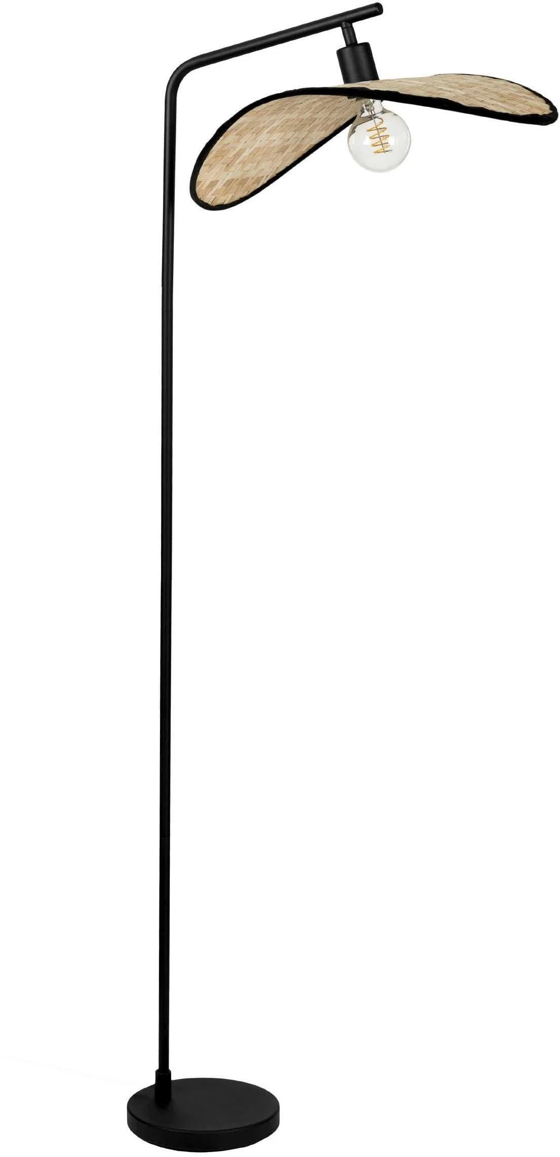 EGLO Stehlampe Marywell Bambus Metall Schwarz