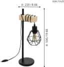 EGLO Tischleuchte Townshend 5 Braun/Schwarz E27 Bild 3