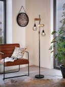 EGLO Stehlampe Townshend 5 Holz Stahl E27 Braun Schwarz Bild 1