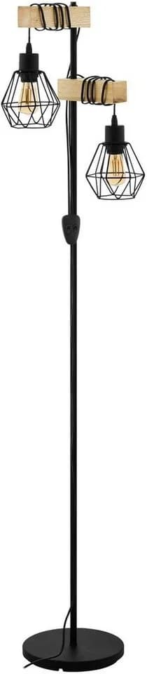 EGLO Stehlampe Townshend 5 Holz Stahl E27 Braun Schwarz - Bild 2