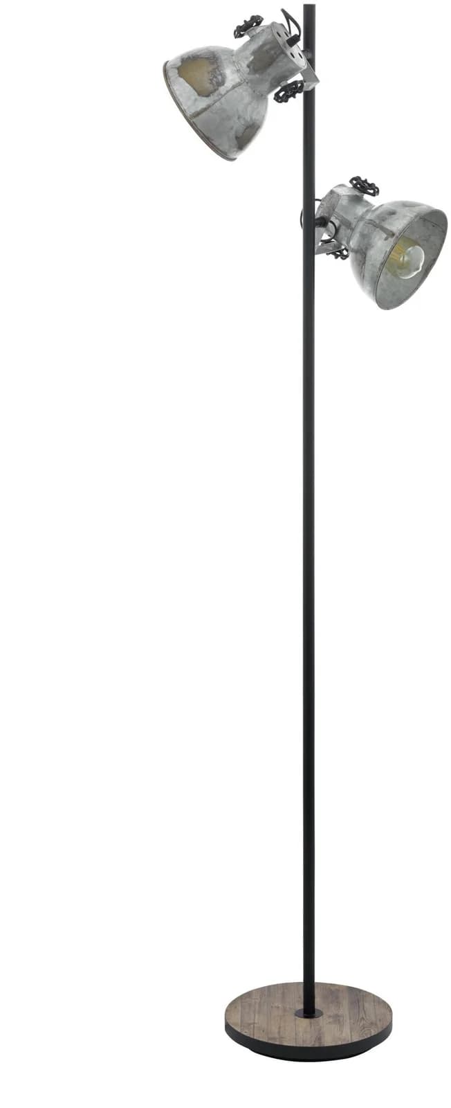 EGLO Stehlampe Barnstaple Holz und Stahl 2x40W