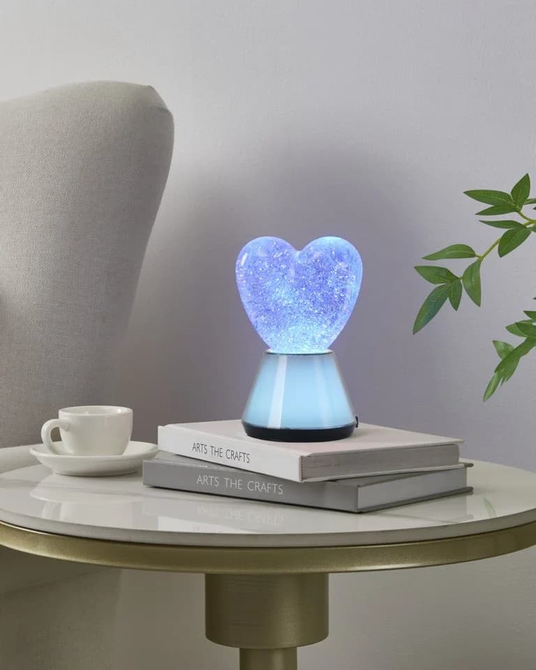 EGLO LED Tischleuchte GLITTER RGB Glitzerlampe Herzform