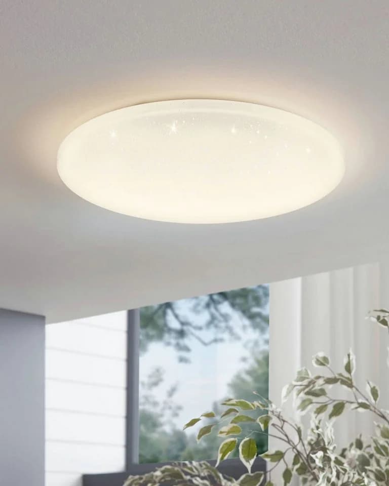 EGLO LED Deckenleuchte POGLIOLA-S Weiß Kristalleffekt Dimmbar