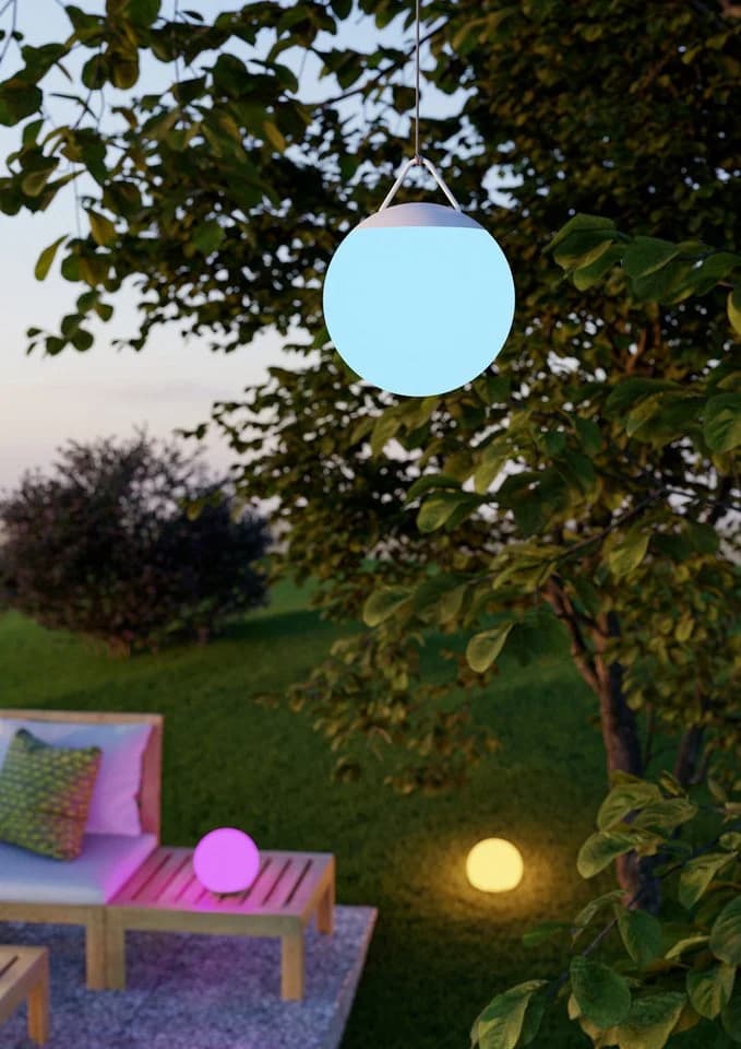 EGLO POGGIOBELLO LED Gartenleuchte Weiß RGB Akku