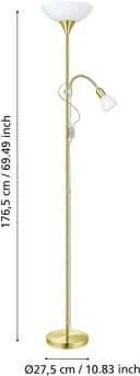 EGLO Stehlampe UP 2 Messing-Matt Standleuchte Bild 4