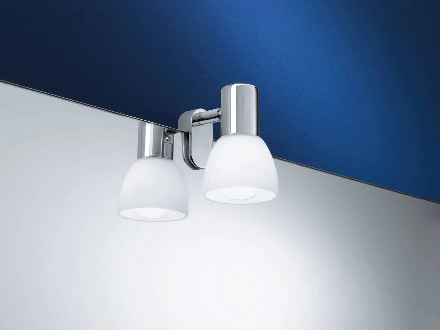 EGLO Spiegelleuchte STICKER Stahl Glas E14 IP20 chrom