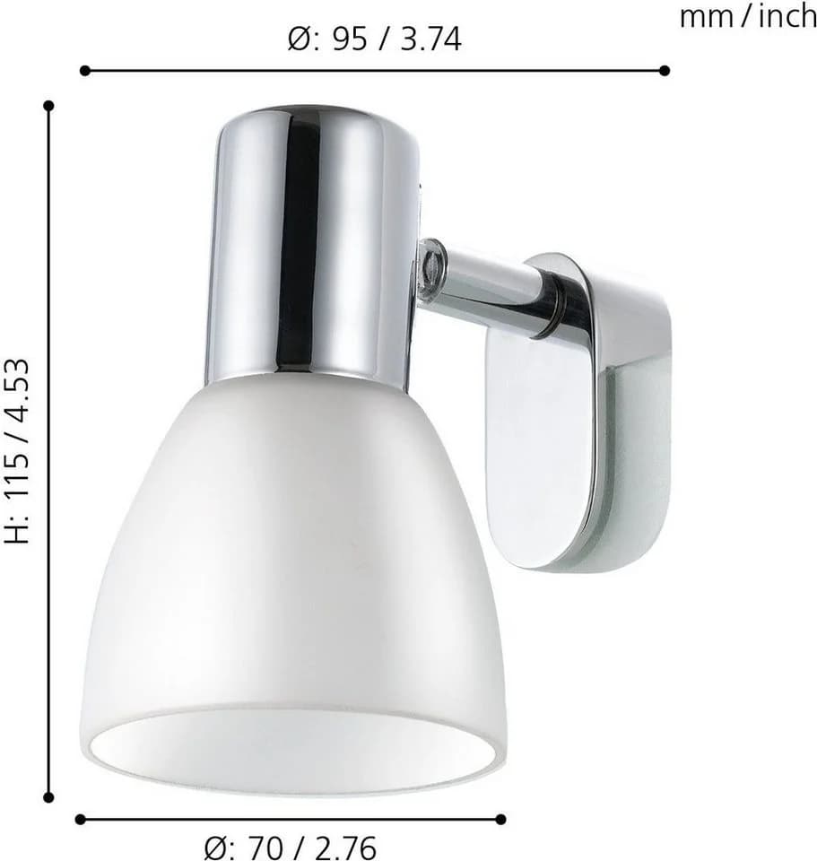 EGLO Spiegelleuchte STICKER Stahl Glas E14 IP20 chrom - Bild 5