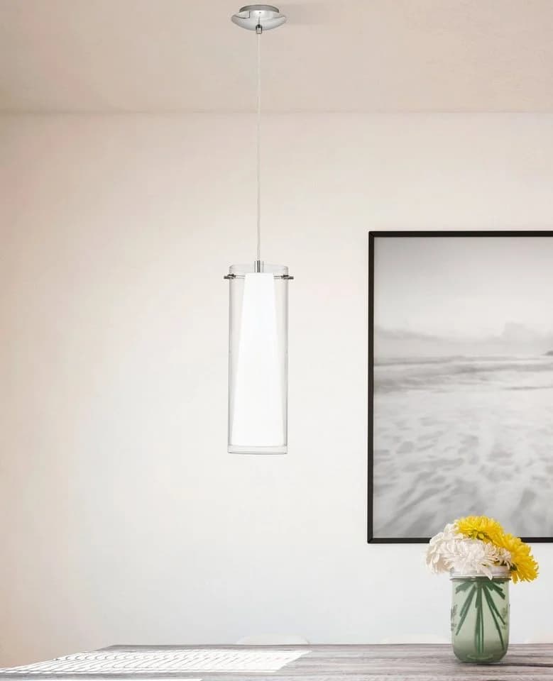 Eglo PINTO Pendelleuchte Weiß Chrom E27 - Bild 2