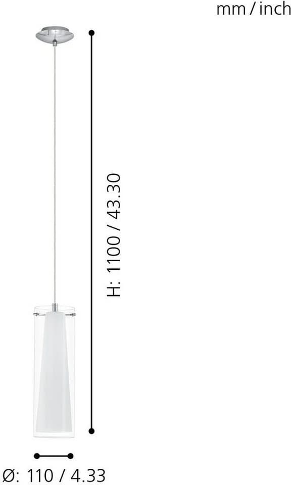 Eglo PINTO Pendelleuchte Weiß Chrom E27 - Bild 3