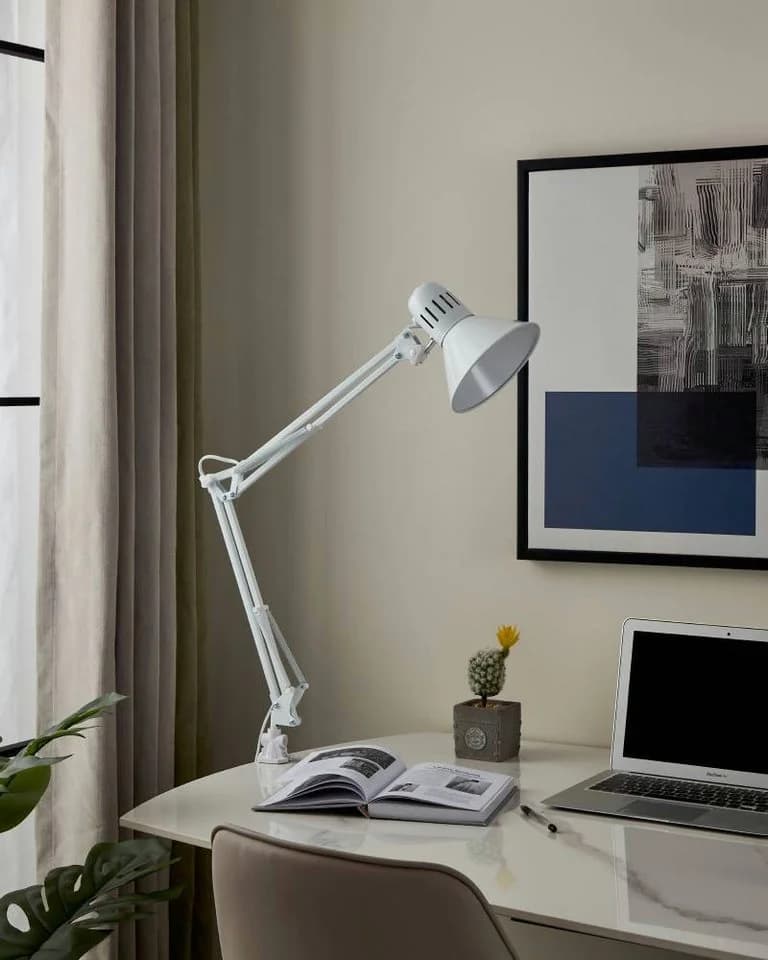 EGLO Tischleuchte FIRMO Klemmlampe Weiß E27 Industrial - Bild 5