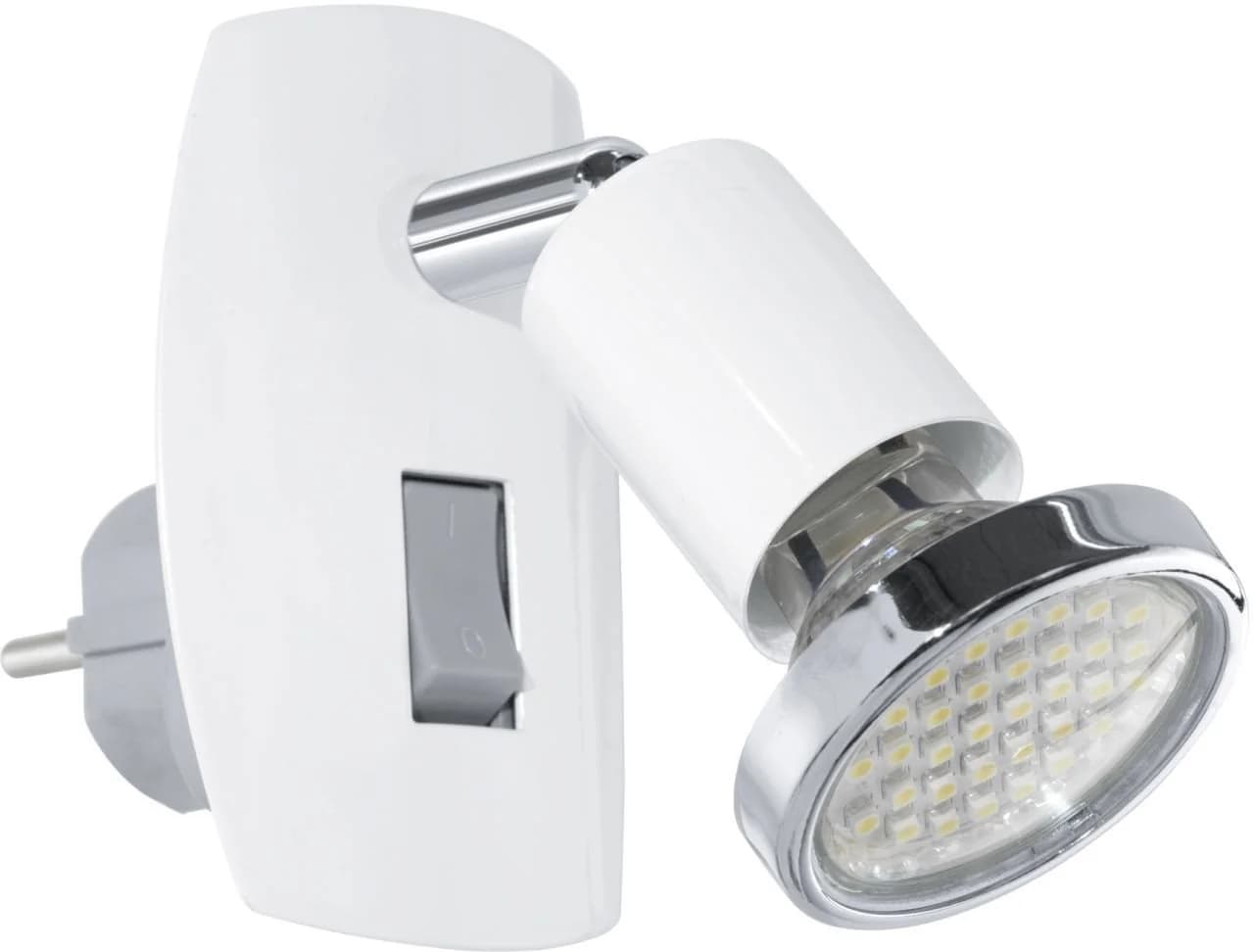 EGLO LED Steckdosenspot Mini 4 weiß chrom mit GU10 Fassung