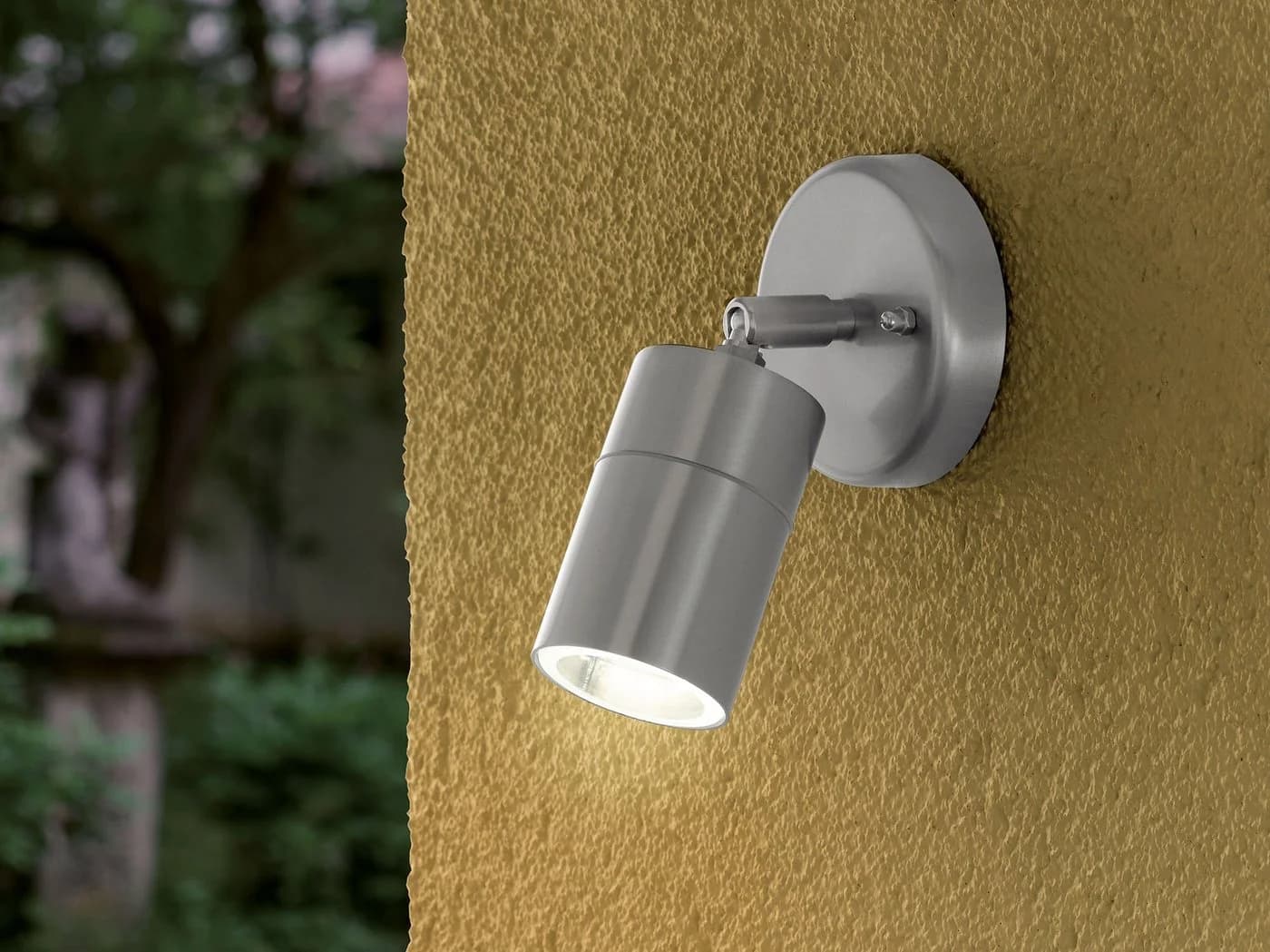 EGLO LED Außen-Wandleuchte STOCKHOLM1 Spot Edelstahl Silber IP44