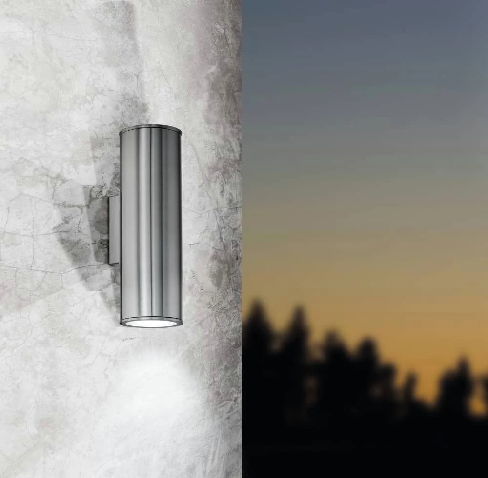 Eglo LED Außen-Wandleuchte Riga Edelstahl Silber IP44
