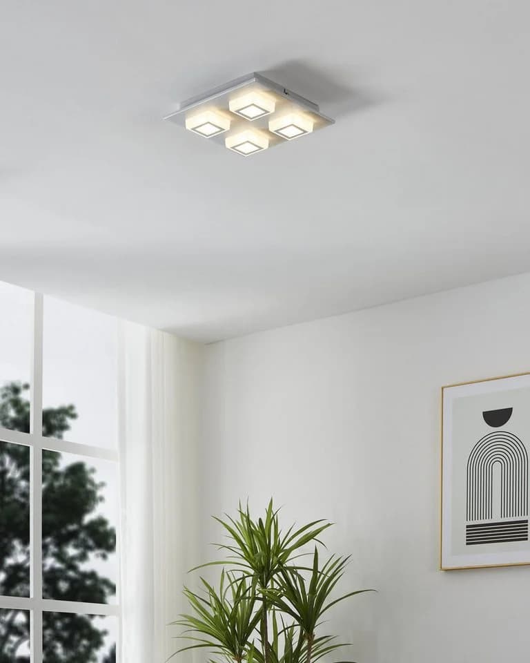 EGLO LED Deckenleuchte Masiano Alu gebürstet warmweiß