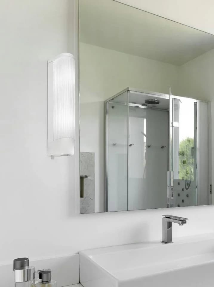 EGLO Spiegelleuchte BARI Weiß Glas Kunststoff Wandleuchte