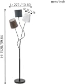 EGLO Stehlampe Maronda 3-fach mit Fußschalter Anthrazit/Weiß/Braun/Schwarz Bild 3