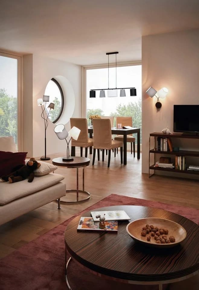 EGLO Stehlampe Maronda 3-fach mit Fußschalter Anthrazit/Weiß/Braun/Schwarz - Bild 5