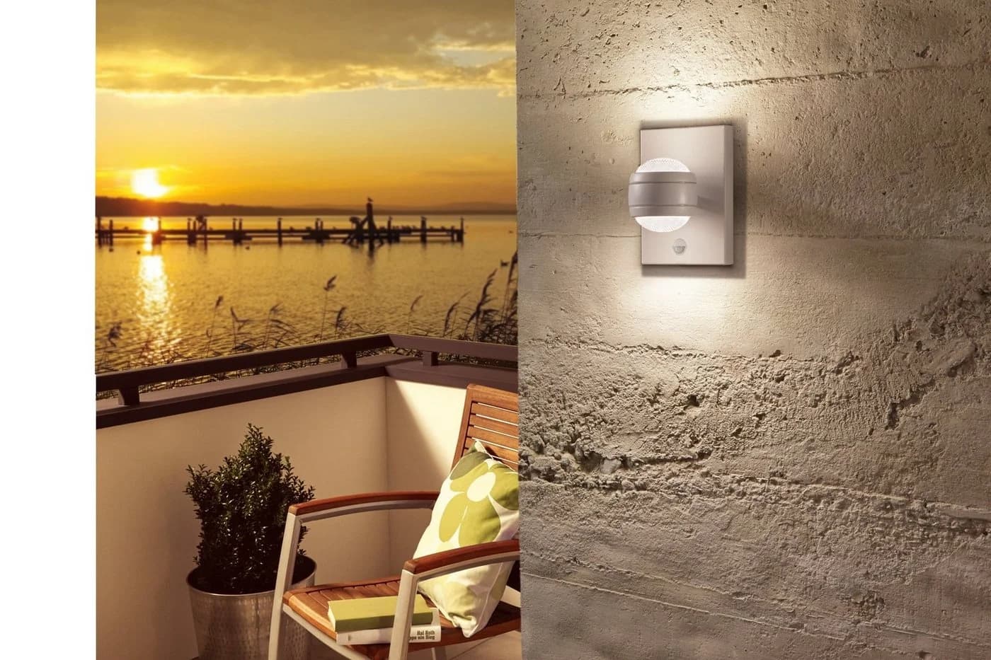 EGLO LED Wandleuchte Sesimba 1 Silber Bewegungsmelder IP44 - Bild 3