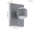 EGLO LED Wandleuchte Sesimba 1 Silber Bewegungsmelder IP44 Bild 4