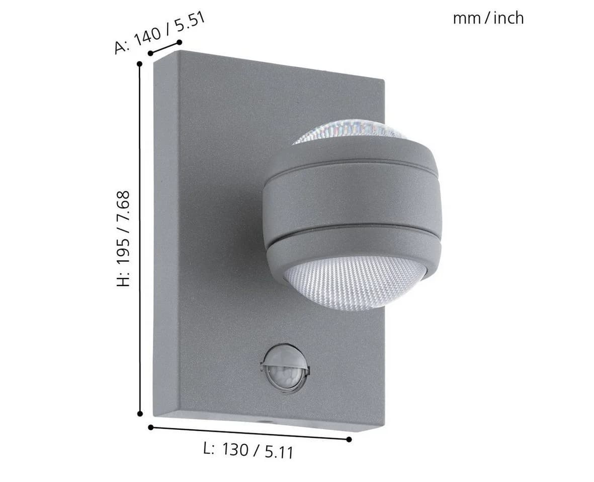 EGLO LED Wandleuchte Sesimba 1 Silber Bewegungsmelder IP44 - Bild 4