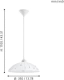 EGLO Hängeleuchte VETRO Weiß Transparent E27 Bild 3
