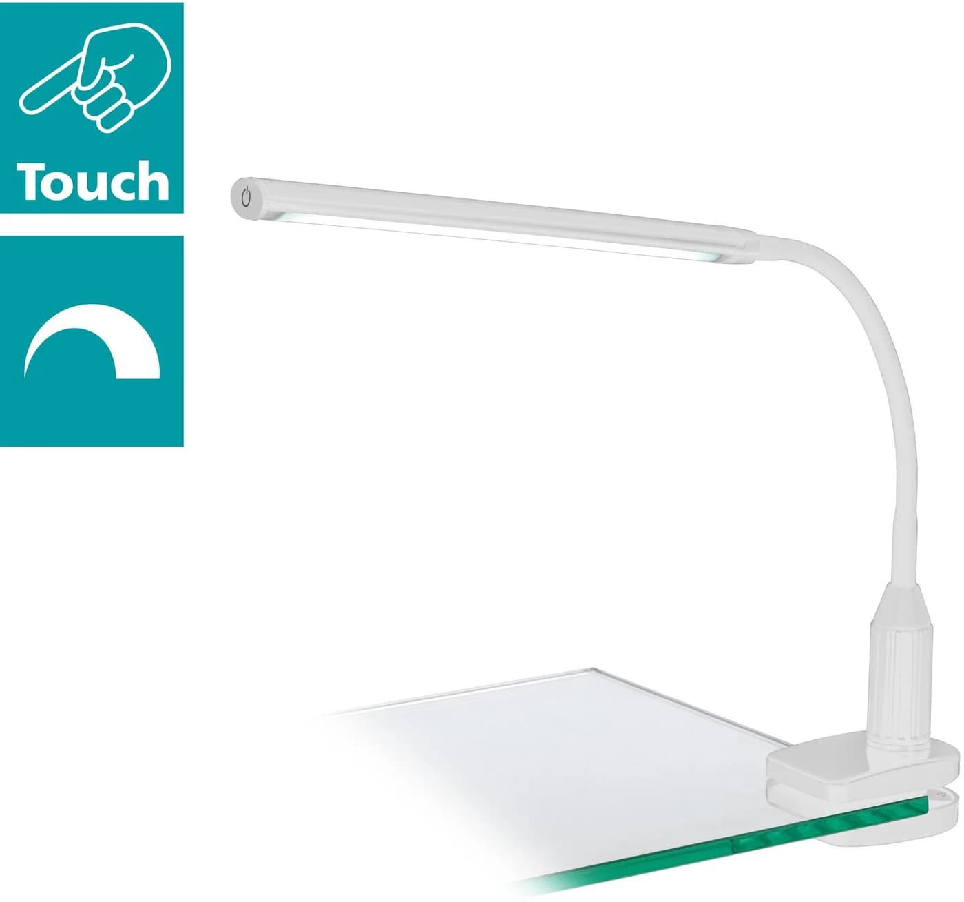EGLO Klemmleuchte LAROA Tischlampe Touchsensor Dimmbar Weiß - Bild 2