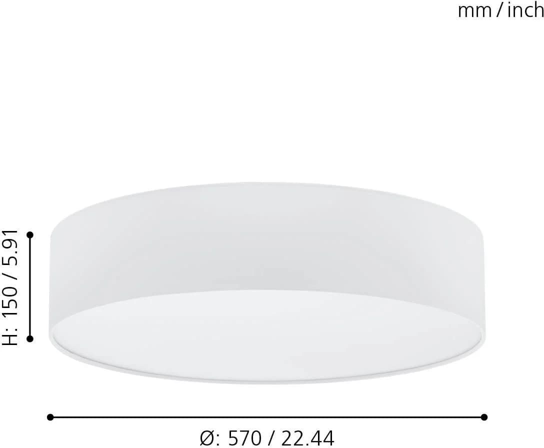 EGLO Deckenleuchte PASTERI, 57 cm, Weiß, Textil und Kunststoff - Bild 4