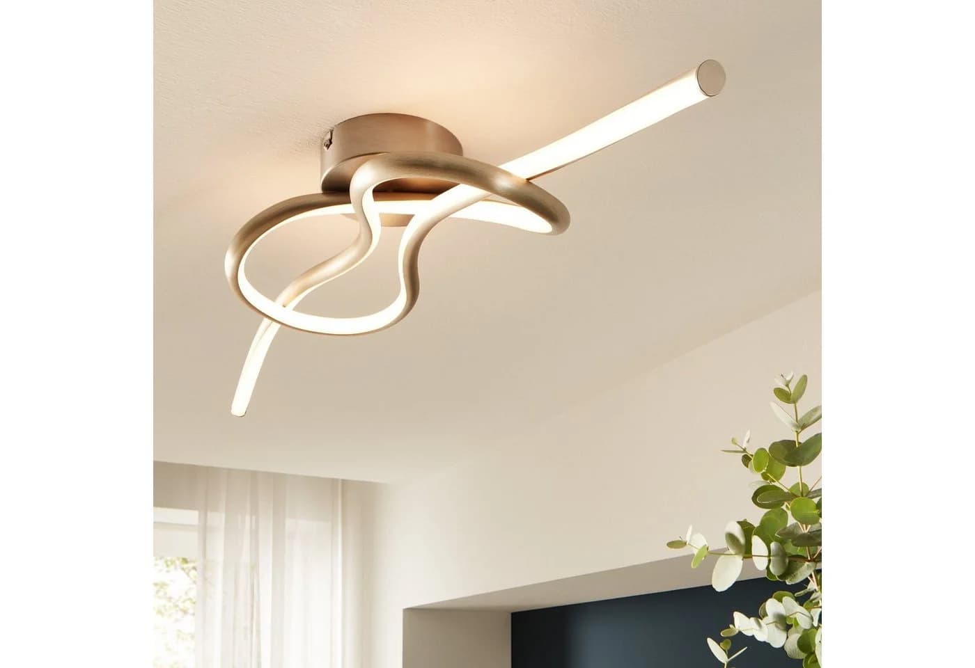 EGLO Deckenleuchte NOVAFELTRIA Weiß Nickelfarben LED Deckenlampe
