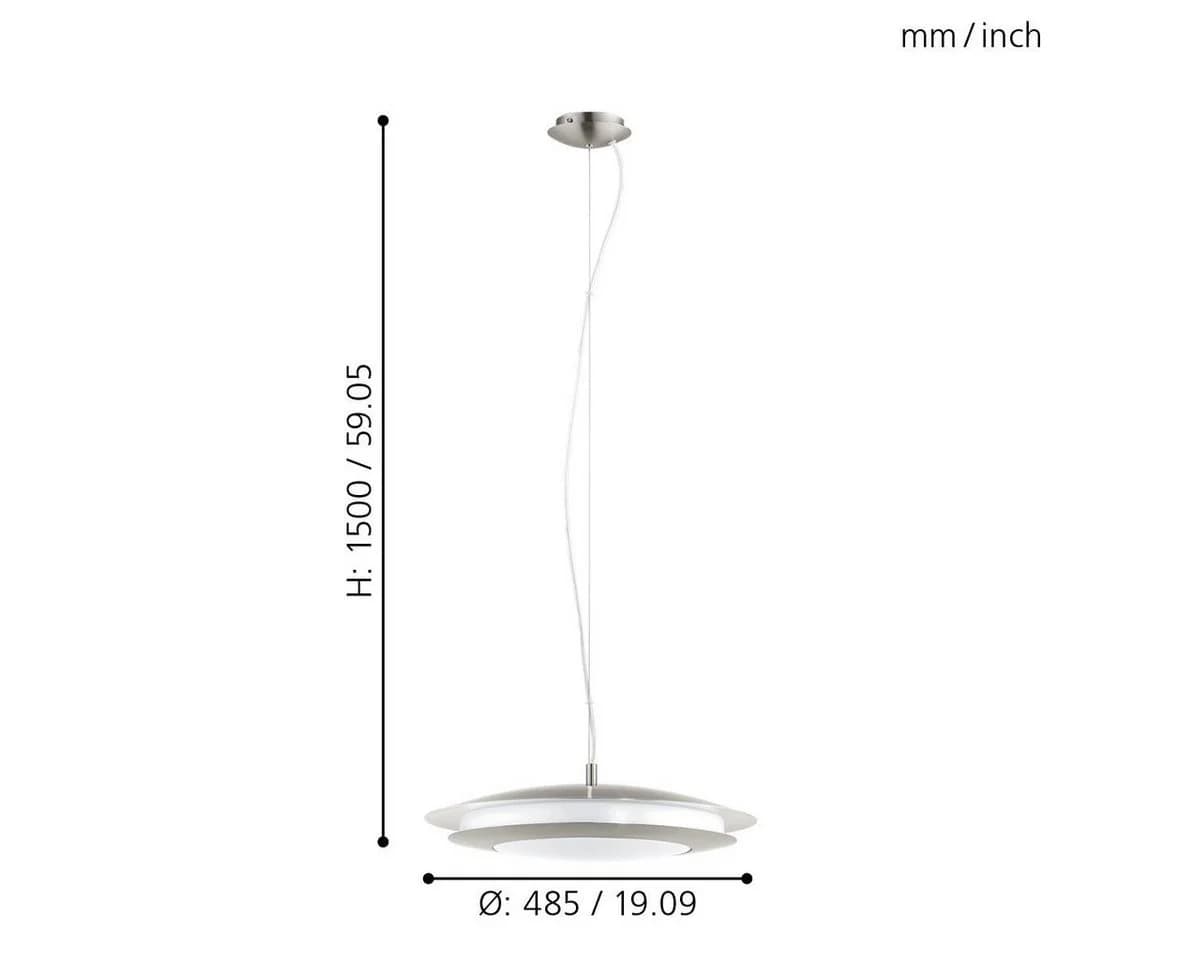 EGLO connect Moneva-C LED-Hängelampe Nickel Ø 48,5 cm