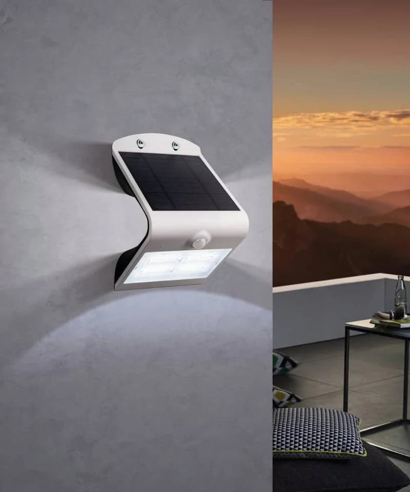 EGLO Wandleuchte LAMOZZO Weiß Solar Bewegungsmelder