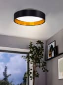 EGLO LED Deckenleuchte Maserlo Schwarz Textilschirm Bild 1