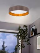EGLO LED Deckenleuchte Maserlo Braun Textilschirm Bild 1