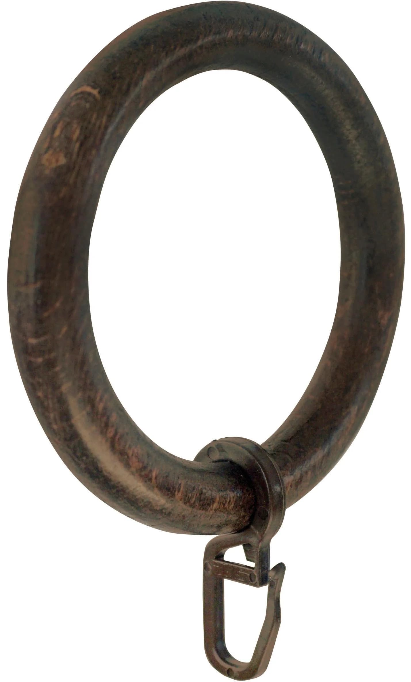 GARESA Gardinenring Holz Nussbaum 57cm mit Haken